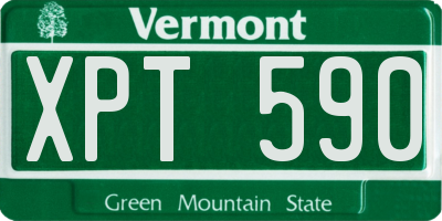 VT license plate XPT590