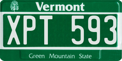 VT license plate XPT593