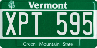VT license plate XPT595