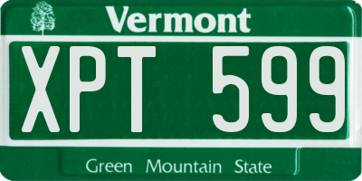 VT license plate XPT599