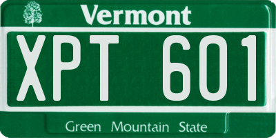 VT license plate XPT601