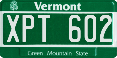 VT license plate XPT602