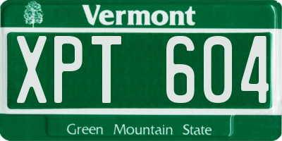 VT license plate XPT604