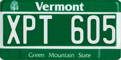 VT license plate XPT605