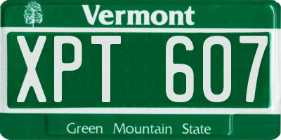 VT license plate XPT607