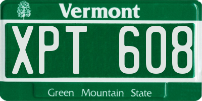 VT license plate XPT608