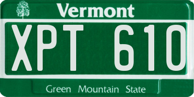 VT license plate XPT610