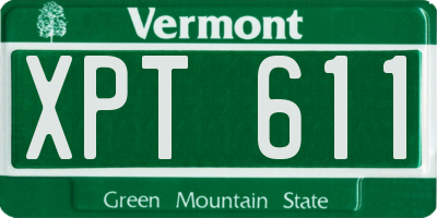 VT license plate XPT611