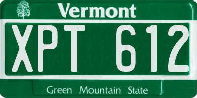 VT license plate XPT612