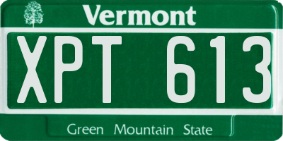 VT license plate XPT613