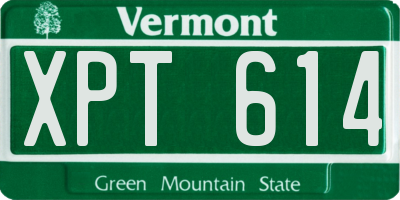 VT license plate XPT614