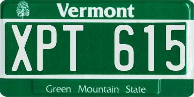 VT license plate XPT615