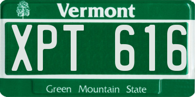 VT license plate XPT616