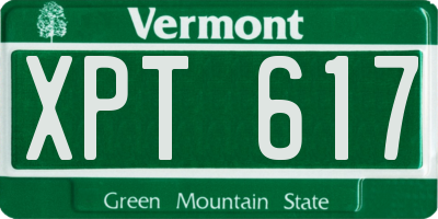 VT license plate XPT617