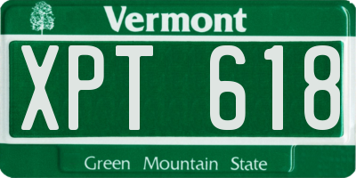 VT license plate XPT618