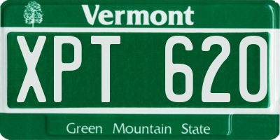 VT license plate XPT620