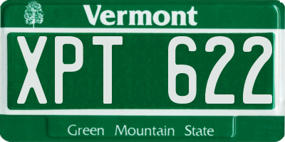 VT license plate XPT622