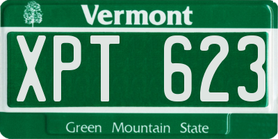 VT license plate XPT623