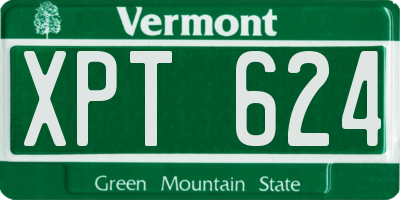 VT license plate XPT624