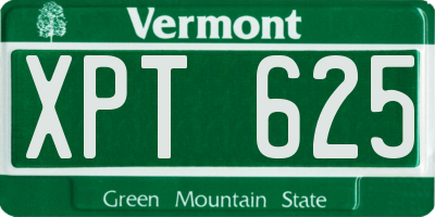 VT license plate XPT625