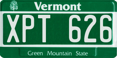 VT license plate XPT626