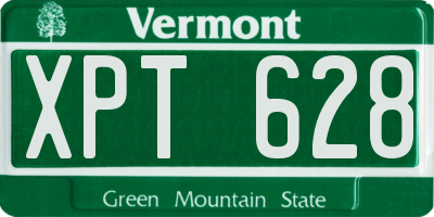 VT license plate XPT628