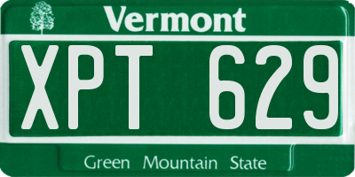 VT license plate XPT629