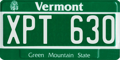 VT license plate XPT630