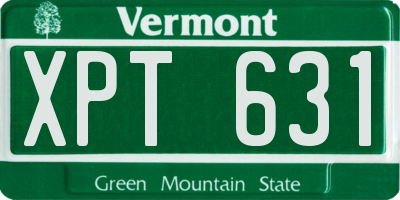 VT license plate XPT631