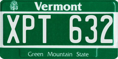 VT license plate XPT632