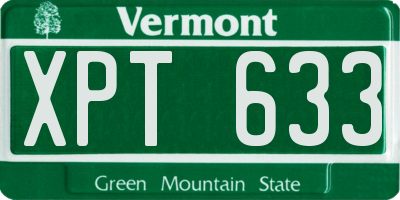 VT license plate XPT633
