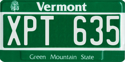 VT license plate XPT635