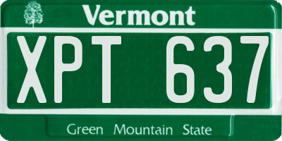 VT license plate XPT637