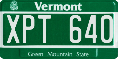 VT license plate XPT640