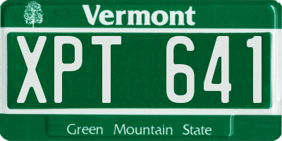 VT license plate XPT641