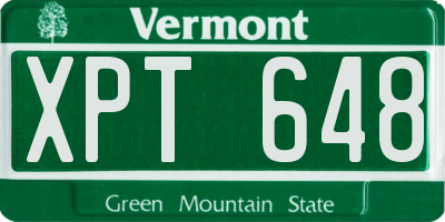 VT license plate XPT648