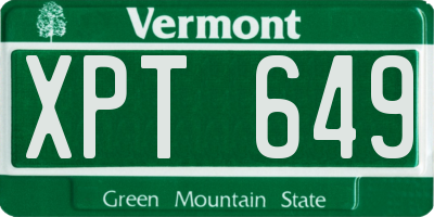 VT license plate XPT649