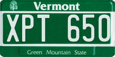 VT license plate XPT650