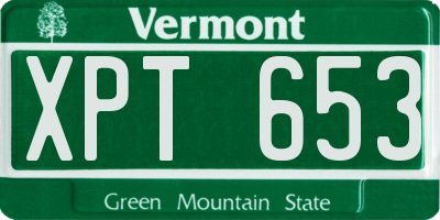 VT license plate XPT653