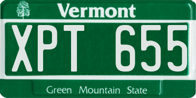 VT license plate XPT655