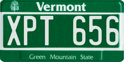 VT license plate XPT656