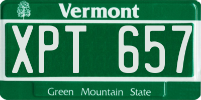 VT license plate XPT657