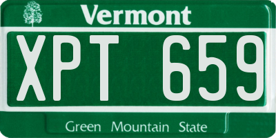 VT license plate XPT659
