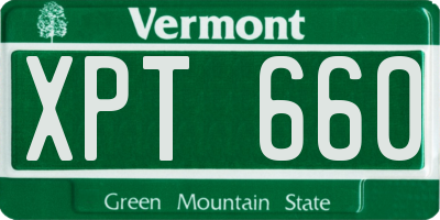 VT license plate XPT660