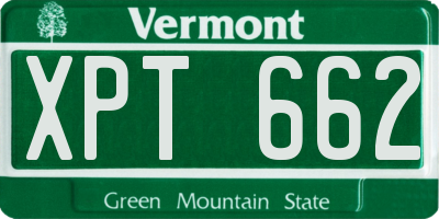 VT license plate XPT662