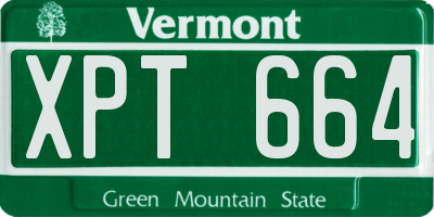 VT license plate XPT664