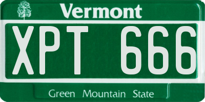 VT license plate XPT666