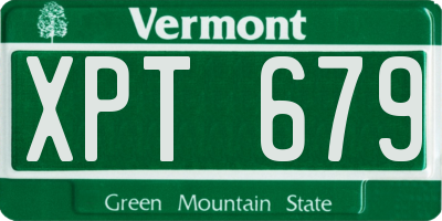 VT license plate XPT679