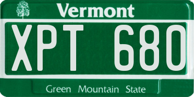 VT license plate XPT680