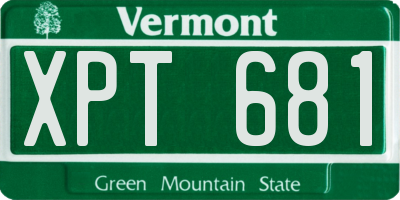 VT license plate XPT681